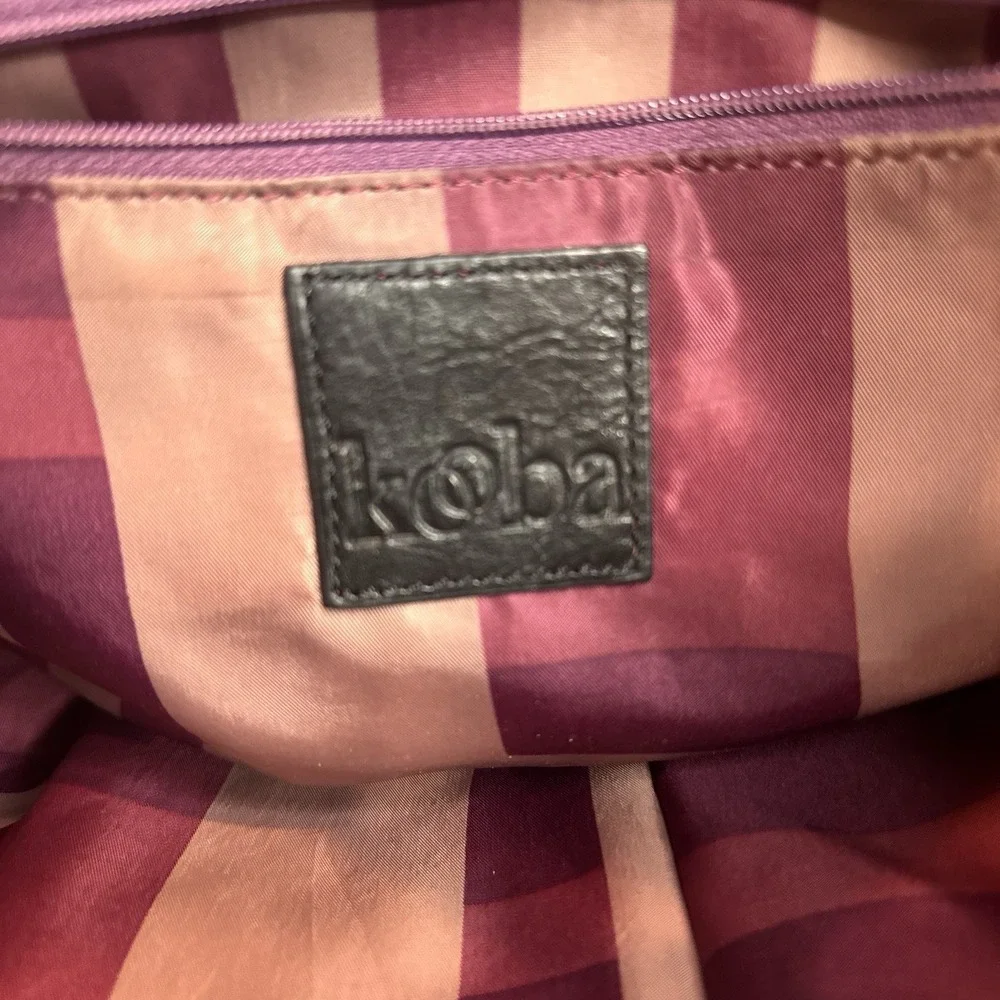 Extra Large Supple Blk Leather Kooba Shoulder Bag Tote Lots Of Pockets CLEAN